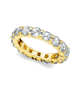 Crislu Brilliant Round Cut Eternity Band Finished in 18kt Yellow Gold