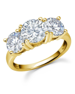 Crislu Classic 3 Stone Ring Gold