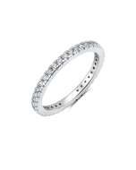 Crislu Clear Hand Set Cubic Zirconia Eternity Band Engagement Ring Finished In Pure Platinum