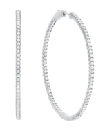 Crislu Ssp 2.25 Cttw Large Pave Hoop Earrings Pl