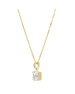 Crislu Royal Asscher Cut Pendant Necklace Finished in 18kt Yellow Gold