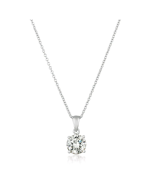 Crislu Royal Brilliant Cut Pendant Necklace Finished in Pure Platinum