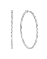 Crislu Small Pave Hoop Earrings Finished in Pure Platinum