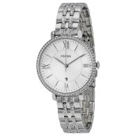 Fossil Jacqueline Stainless Steel Crystals Silver Dial Watch