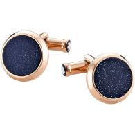 MONTBLANC MST CUFF LINKS.RND.RG PVD.GOLD STONE INLAY