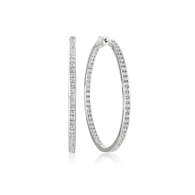 Crislu Classic Inside Out Hoop Earrings Finished in Pure Platinum 
