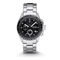 Fossil Decker Stainless Steel Case Black Dial Watch