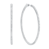 Crislu Ssp 2.25 Cttw Large Pave Hoop Earrings Pl